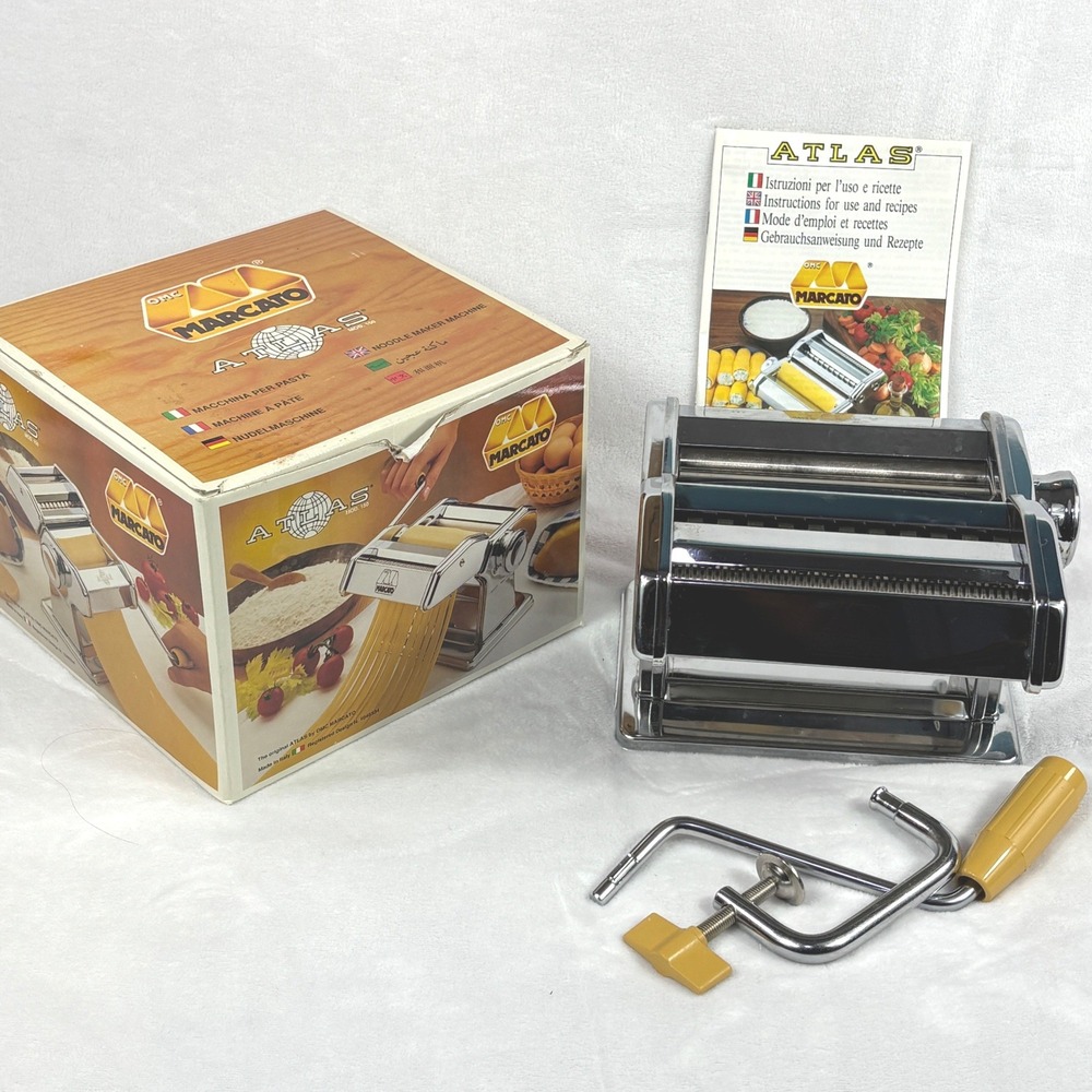 Marcato Atlas 150 Pasta Machine Made in Italy Manual Noodle Maker w/Box Unused